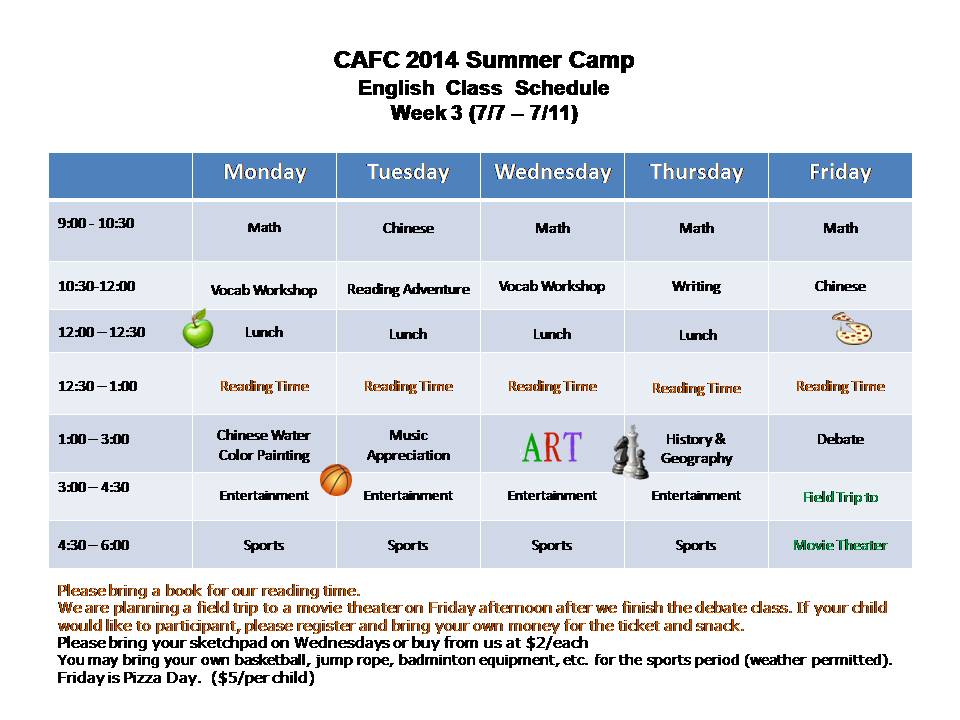 E Camp Schedule (1)